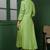 Light green katan silk kurta set with cutdana and sequins work