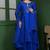 Royal blue katan silk kurta set with cutdana and sequins work