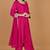 Fuchsia Self Katan Kurta and Pant with Mirror Work and Georgette Dupatta