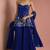 Dark blue  crepe bead work sharara set
