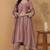Earthy Pink Self Katan Kurta and Pant with Mirror Work and Georgette Dupatta