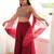 Maroon heavy embroidered crop top with flared palazzo & dupatta for women | wedding wear