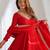 Designer red anarkali kurta pant set for women | premium ethnic wear