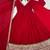 Designer red anarkali kurta pant set for women | premium ethnic wear