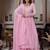 Women's baby pink flared anarkali kurta palazzo set with dupatta