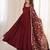 women's burgundy anarkali gown with heavy embroidered dupatta   designer ethnic wear