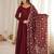 women's burgundy anarkali gown with heavy embroidered dupatta   designer ethnic wear