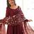 women's burgundy anarkali gown with heavy embroidered dupatta   designer ethnic wear