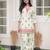 Sage Green Floral Printed Short Kurti with Farsi Pants Co-Ord Set