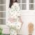 Sage Green Floral Printed Short Kurti with Farsi Pants Co-Ord Set