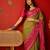 Green georgette bandhni printed saree with unstitched blouse piece.