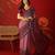 Onion georgette bandhni printed saree with unstitched blouse piece.