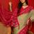 Pista georgette bandhni printed saree with unstitched blouse piece.