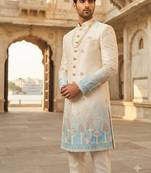 Blue shaded indowestern for men
