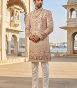 Wine shaded indowestern for men