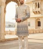 Grey shaded indowestern for men