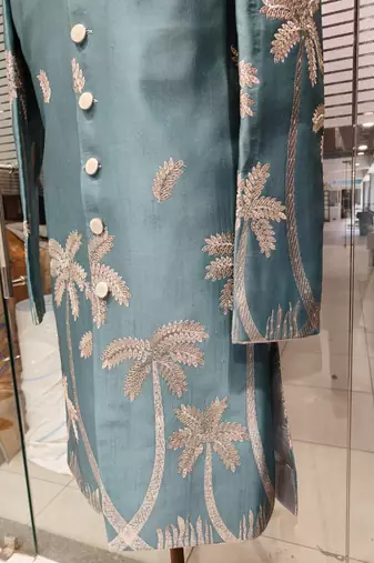 Sky blue indowestern for men