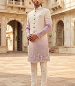 Lavender shaded indowestern for men
