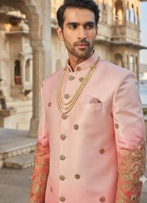 Red shaded indowestern for men 2