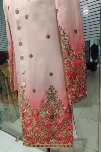 Red shaded indowestern for men