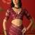 Maroon silk cotton bandhni saree with unstitched blouse piece.