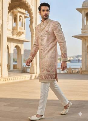 Wine shaded indowestern for men 2