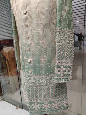Pista green shaded indowestern for men 3