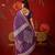 Purple silk cotton bandhni saree with unstitched blouse piece.
