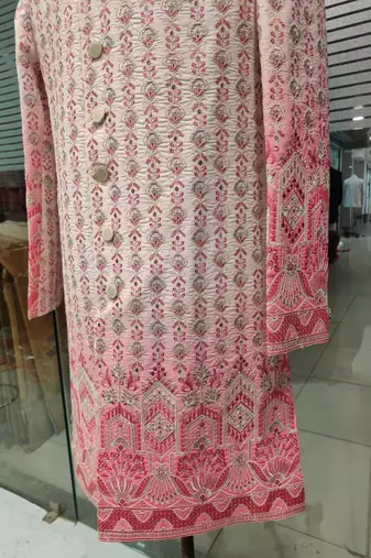 Pink shaded navabi indowestern for men