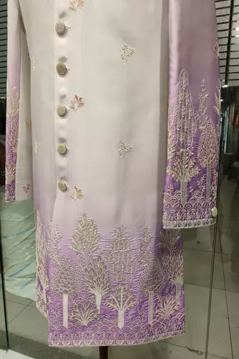 Lavender shaded indowestern for men