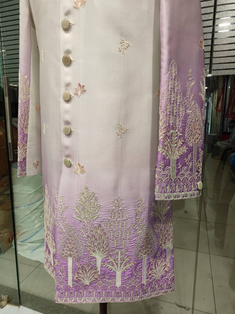 Lavender shaded indowestern for men