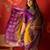 Wine silk cotton bandhni saree with unstitched blouse piece.