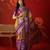 Wine silk cotton bandhni saree with unstitched blouse piece.