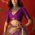 Wine silk cotton bandhni saree with unstitched blouse piece.