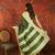 Green chiffon zari checks saree with unstitched blouse piece.