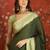 Green chiffon zari checks saree with unstitched blouse piece.