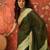 Green chiffon zari checks saree with unstitched blouse piece.