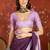 Wine chiffon zari checks saree with unstitched blouse piece.