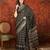 Black silk cotton zari saree with unstitched blouse piece.