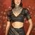 Black silk cotton zari saree with unstitched blouse piece.