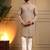 Brown star silk embroidery sequence work straight men's kurta pyjama