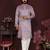 Lavender premium smart silk embroidery sequence work straight men's kurta pyjama