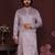 Lavender premium smart silk embroidery sequence work straight men's kurta pyjama