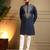 Navy blue armani lachko embroidery sequence work straight men's kurta pyjama