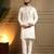 White armani lachko embroidery sequence work straight men's kurta pyjama