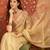 Beige chiffon embroidered saree with unstitched blouse piece.