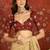 Beige chiffon embroidered saree with unstitched blouse piece.