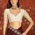 Maroon tissue embroidered saree with unstitched blouse piece.