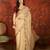Beige chiffon embroidered saree with unstitched blouse piece.