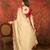 Beige chiffon embroidered saree with unstitched blouse piece.